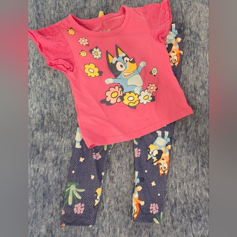 Bluey Leggings Outfit - Pink and Navy